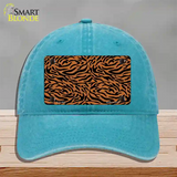 Tiger Print Novelty License Plate Hat Unconstructed Cotton / Lake Blue