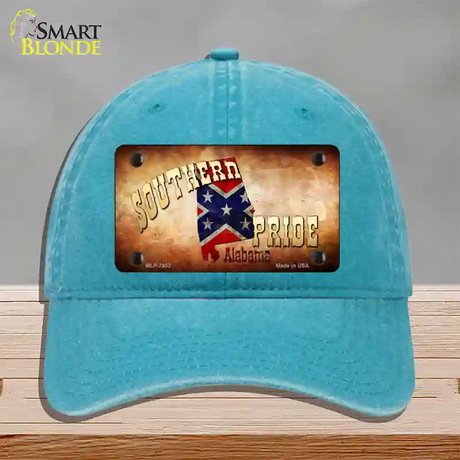 Southern Pride Alabama Novelty License Plate Hat Unconstructed Cotton / Lake Blue