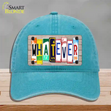 Whatever Wood License Plate Art Novelty License Plate Hat Unconstructed Cotton / Lake Blue