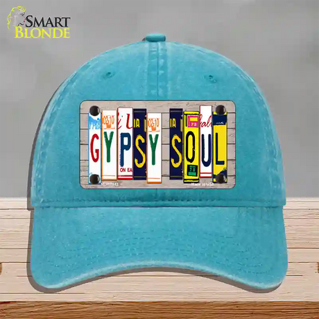 Gypsy Soul Wood License Plate Art Novelty License Plate Hat Unconstructed Cotton / Lake Blue