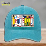 True Blood Wood License Plate Art Novelty License Plate Hat Unconstructed Cotton / Lake Blue