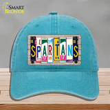 Spartans Wood License Plate Art Novelty License Plate Hat Unconstructed Cotton / Lake Blue