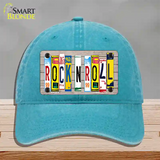 Rock N Roll Wood License Plate Art Novelty License Plate Hat Unconstructed Cotton / Lake Blue