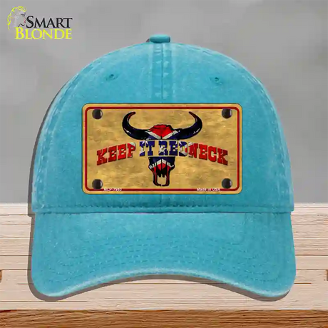 Keep It Redneck Novelty License Plate Hat Unconstructed Cotton / Lake Blue