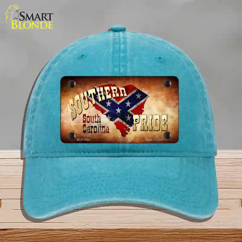 Southern Pride South Carolina Novelty License Plate Hat Unconstructed Cotton / Lake Blue