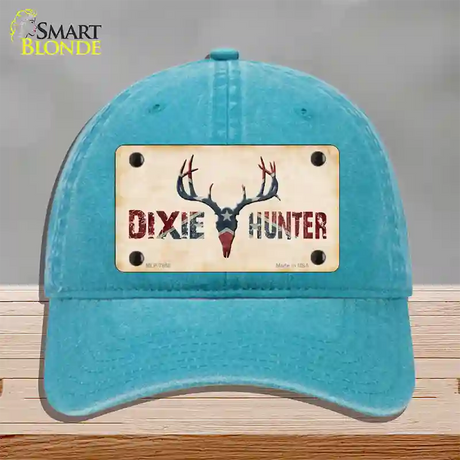 Dixie Hunter Novelty License Plate Hat Unconstructed Cotton / Lake Blue