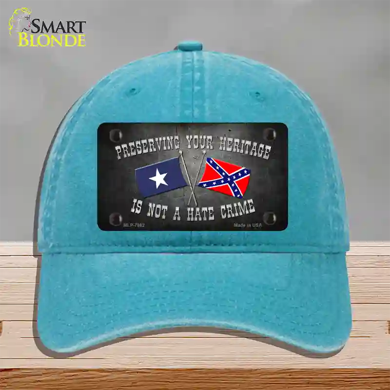 Preserving Heritage Not A Crime Novelty License Plate Hat Unconstructed Cotton / Lake Blue