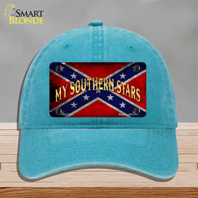 My Southern Stars Novelty License Plate Hat Unconstructed Cotton / Lake Blue