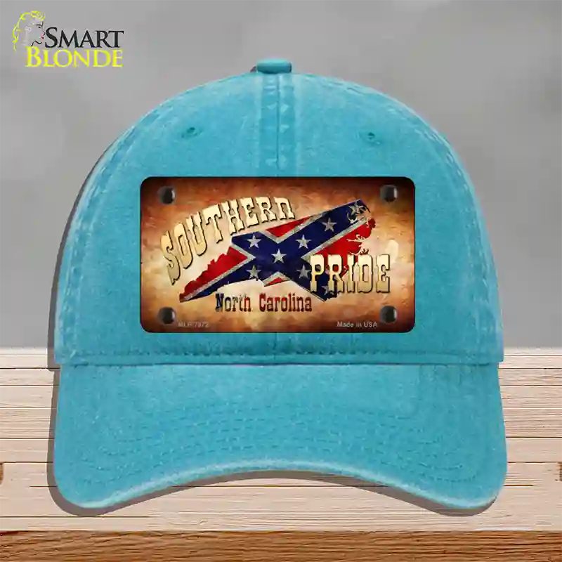 Southern Pride North Carolina Novelty License Plate Hat Unconstructed Cotton / Lake Blue