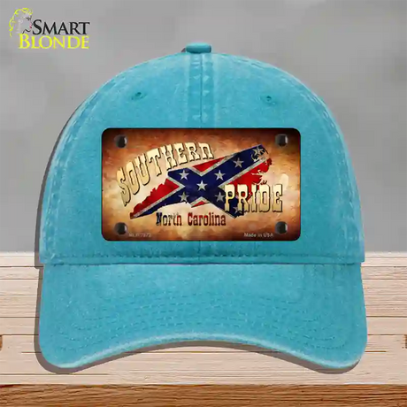 Southern Pride North Carolina Novelty License Plate Hat Unconstructed Cotton / Lake Blue