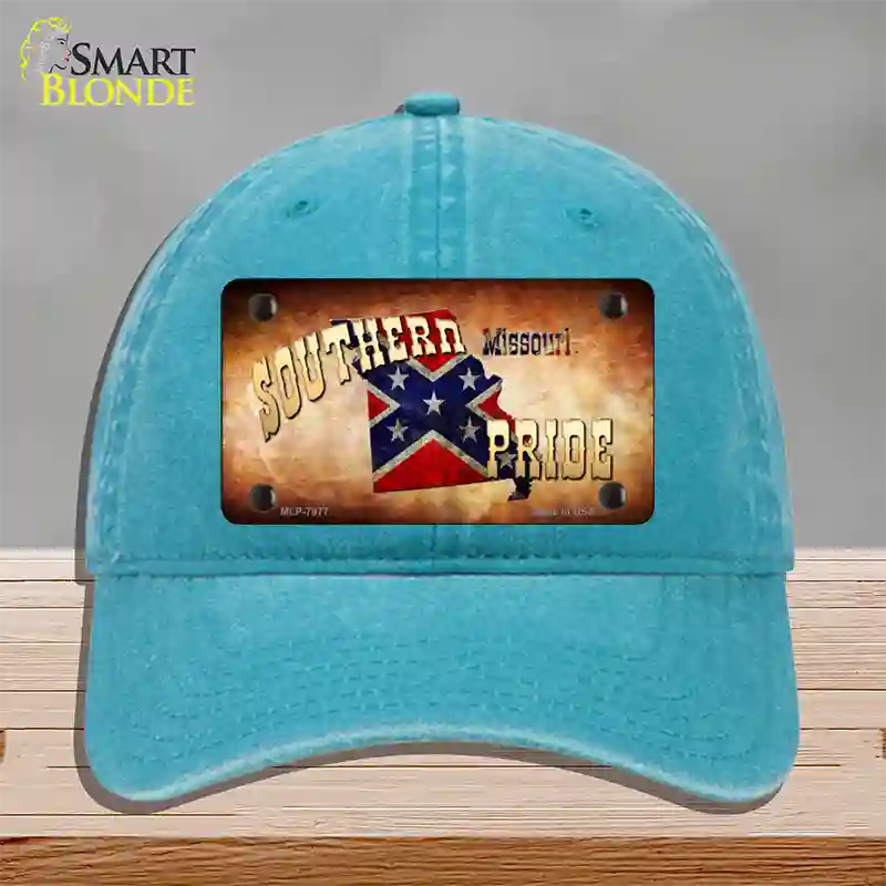 Southern Pride Missouri Novelty License Plate Hat Unconstructed Cotton / Lake Blue