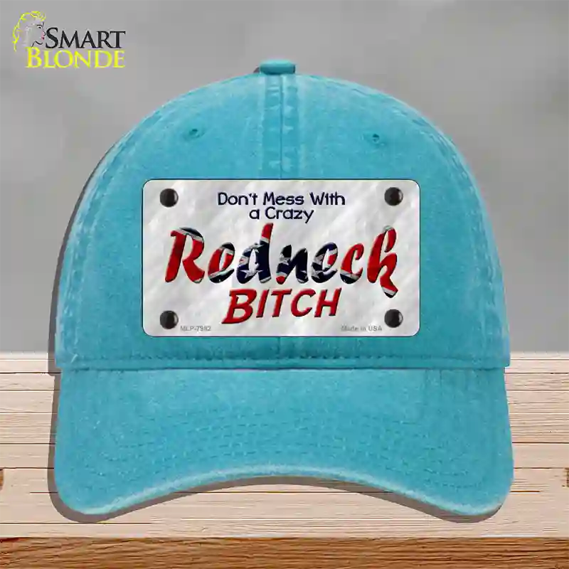 Dont Mess With Crazy Novelty License Plate Hat Unconstructed Cotton / Lake Blue