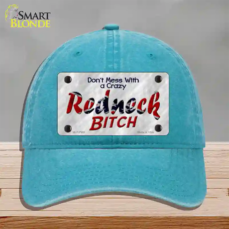 Dont Mess With Crazy Novelty License Plate Hat Unconstructed Cotton / Lake Blue