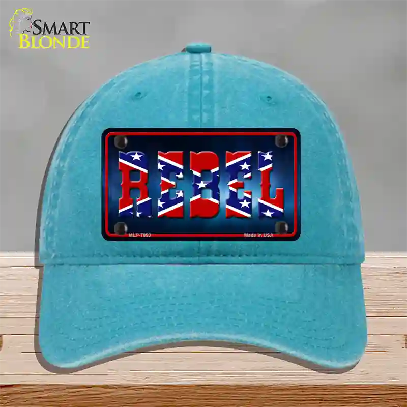 Rebel Novelty License Plate Hat Unconstructed Cotton / Lake Blue