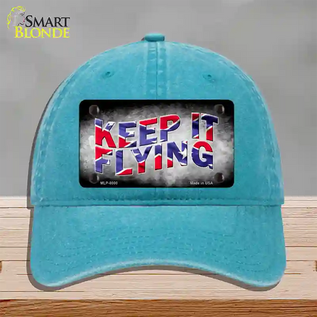 Keep It Flying Novelty License Plate Hat Unconstructed Cotton / Lake Blue