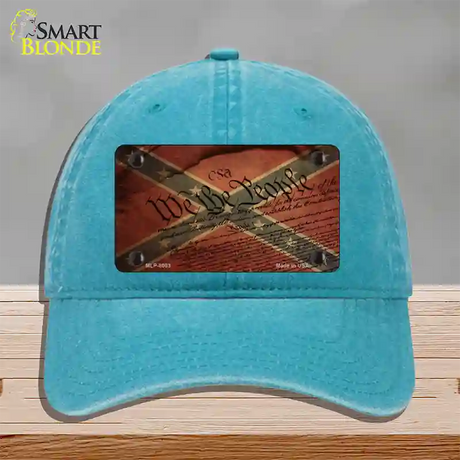 We The People Confederate Novelty License Plate Hat Unconstructed Cotton / Lake Blue