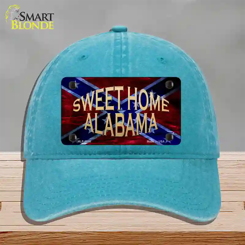 Sweet Home Alabama Novelty License Plate Hat Unconstructed Cotton / Lake Blue