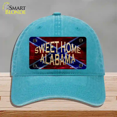 Sweet Home Alabama Novelty License Plate Hat Unconstructed Cotton / Lake Blue