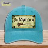 The Witch Is In Novelty License Plate Hat Unconstructed Cotton / Lake Blue