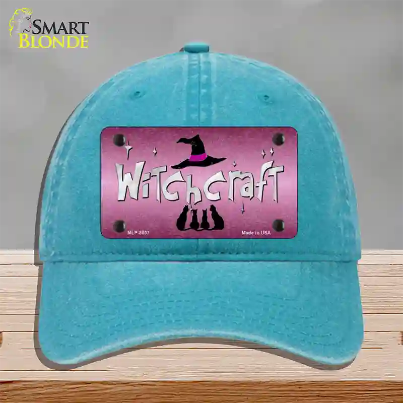 Witchcraft Novelty License Plate Hat Unconstructed Cotton / Lake Blue