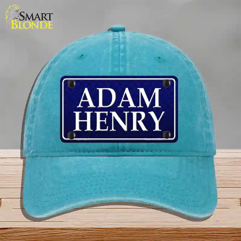 Adam Henry Novelty License Plate Hat Unconstructed Cotton / Lake Blue