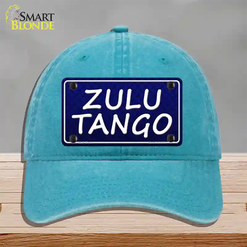 Zulu Tango Novelty License Plate Hat Unconstructed Cotton / Lake Blue