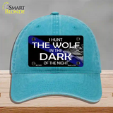 Hunt The Wolf Novelty License Plate Hat Unconstructed Cotton / Lake Blue