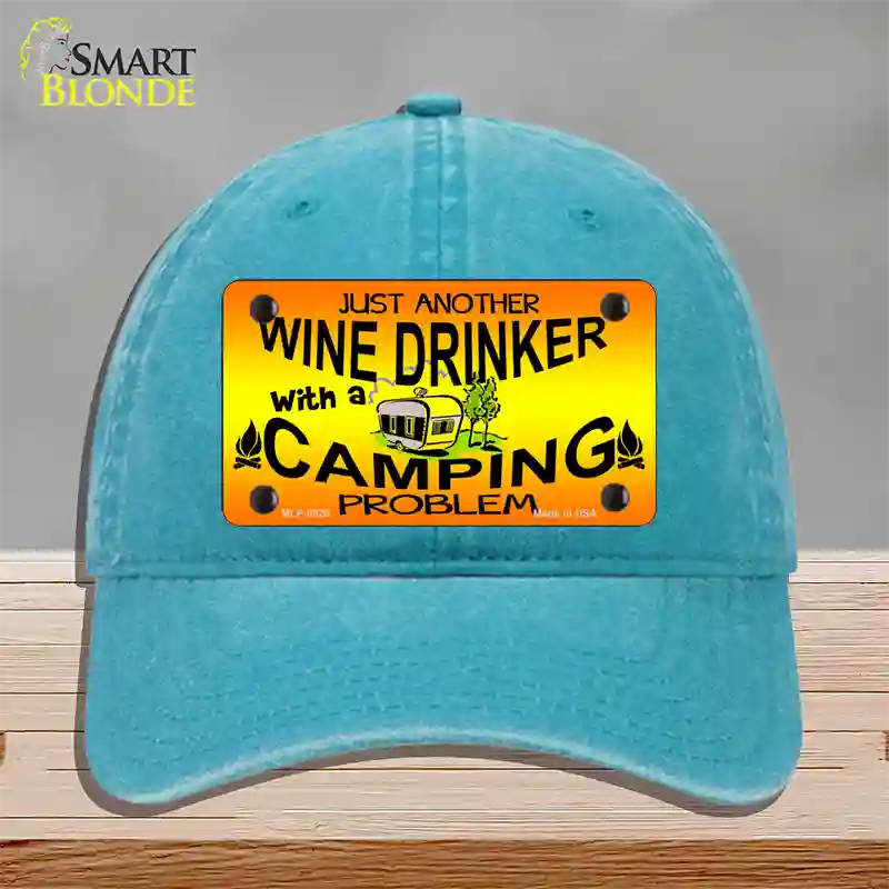 Just Another Wine Drinker Novelty License Plate Hat Unconstructed Cotton / Lake Blue