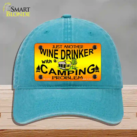 Just Another Wine Drinker Novelty License Plate Hat Unconstructed Cotton / Lake Blue