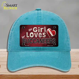 This Girl Loves Her Buccaneers Novelty License Plate Hat Unconstructed Cotton / Lake Blue