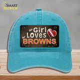 This Girl Loves Her Browns Novelty License Plate Hat Unconstructed Cotton / Lake Blue