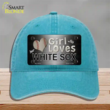 This Girl Loves Her White Sox Novelty License Plate Hat Unconstructed Cotton / Lake Blue