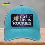 This Girl Loves Her Rockies Novelty License Plate Hat Unconstructed Cotton / Lake Blue