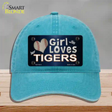 This Girl Loves Her Tigers Novelty License Plate Hat Unconstructed Cotton / Lake Blue