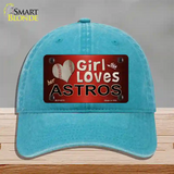 This Girl Loves Her Astros Novelty License Plate Hat Unconstructed Cotton / Lake Blue