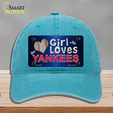 This Girl Loves Her Yankees Novelty License Plate Hat Unconstructed Cotton / Lake Blue