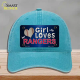 This Girl Loves Her Rangers Novelty License Plate Hat Unconstructed Cotton / Lake Blue