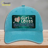 This Girl Loves Her Mariners Novelty License Plate Hat Unconstructed Cotton / Lake Blue