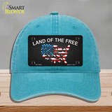 Land Of The Free Novelty License Plate Hat Unconstructed Cotton / Lake Blue