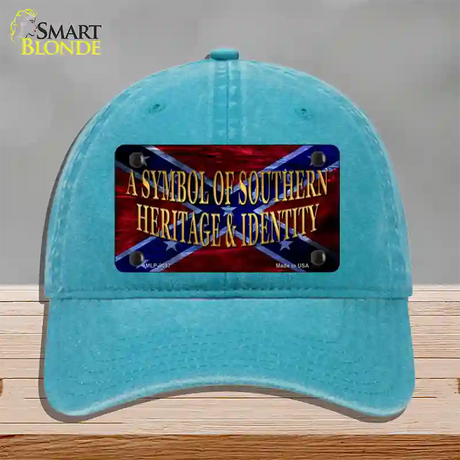 Symbol Of Southern Heritage Novelty License Plate Hat Unconstructed Cotton / Lake Blue