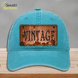 Vintage Rusty Sign Novelty License Plate Hat Unconstructed Cotton / Lake Blue