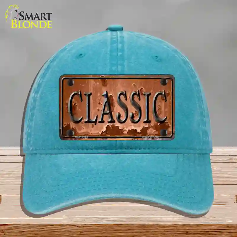 Classic Novelty License Plate Hat Unconstructed Cotton / Lake Blue