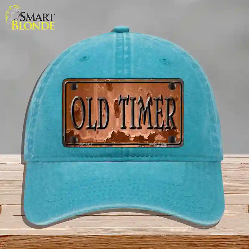 Old Timer Novelty License Plate Hat Unconstructed Cotton / Lake Blue