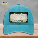 Colorado Rusty Blank Novelty License Plate Hat Unconstructed Cotton / Lake Blue