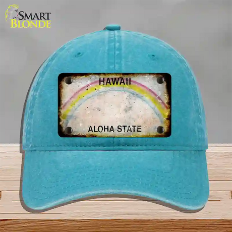 Hawaii Rusty Blank Novelty License Plate Hat Unconstructed Cotton / Lake Blue