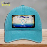 Illinois Rusty Blank Novelty License Plate Hat Unconstructed Cotton / Lake Blue