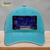 Inidana Rusty Blank Novelty License Plate Hat Unconstructed Cotton / Lake Blue