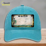 Maine Rusty Blank Novelty License Plate Hat Unconstructed Cotton / Lake Blue