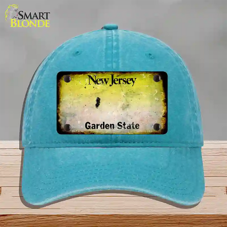 New Jersey Rusty Blank Novelty License Plate Hat Unconstructed Cotton / Lake Blue