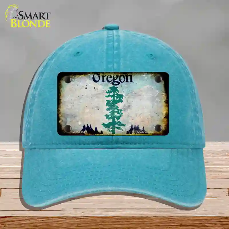 Oregon Rusty Blank Novelty License Plate Hat Unconstructed Cotton / Lake Blue